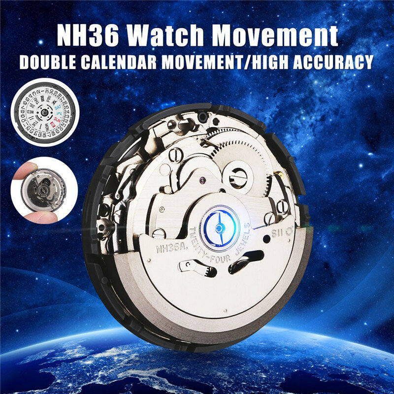 حركة ساعة أوتوماتيكية للرجال أجزاء ساعة ميكانيكية حركة NH36 ساعة يد تعمل بالحركة استبدال الملحقات