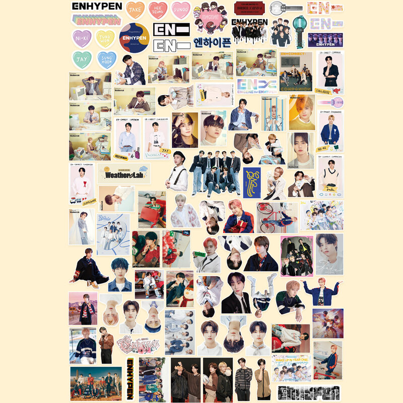 100 قطعة/المجموعة Kpop ENHYPEN الطابع ملصق جديد ألبوم الطقس مختبر Kpop 2022 الموسم المعايدة عالية الجودة HD ألبوم صور ملصقات