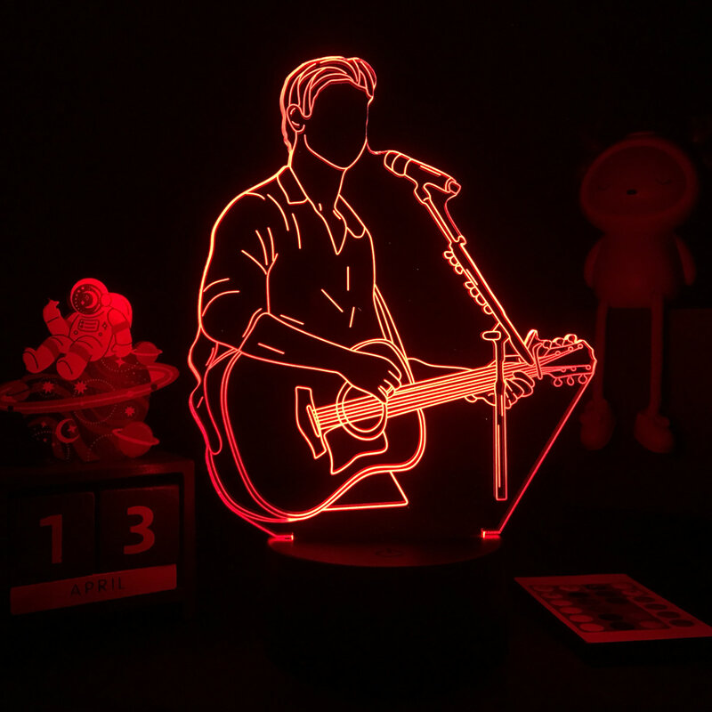 كندا المغني شون Mendes ثلاثية الأبعاد LED مصباح اللون تغيير ضوء الليل لمحبي هدية لمبة مكتب ديكور غرفة نوم قطرة الشحن