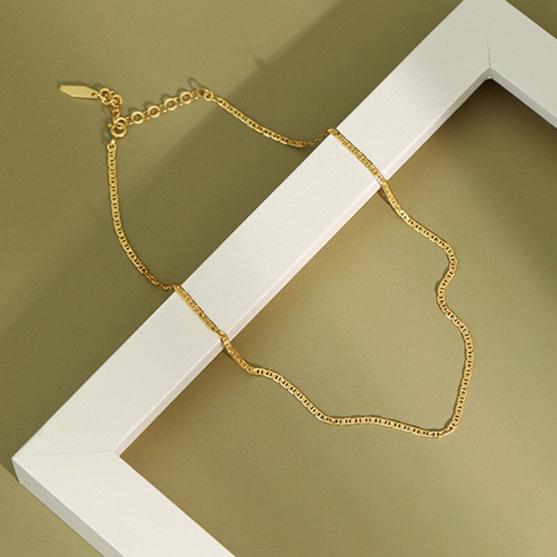 S'STEEL الكورية القلائد 925 فضة سلسلة قصيرة الذهب مصمم قلادة بيجو الفضي 925 كتلة صخرية صب فام غرامة مجوهرات