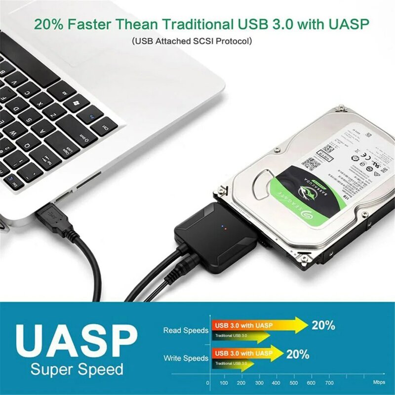 USB 3.0 إلى SATA 3 كابل SATA إلى محول USB تحويل الكابلات دعم 2.5/3.5 بوصة محرك الأقراص الصلبة الخارجية القرص الصلب SSD التكيف