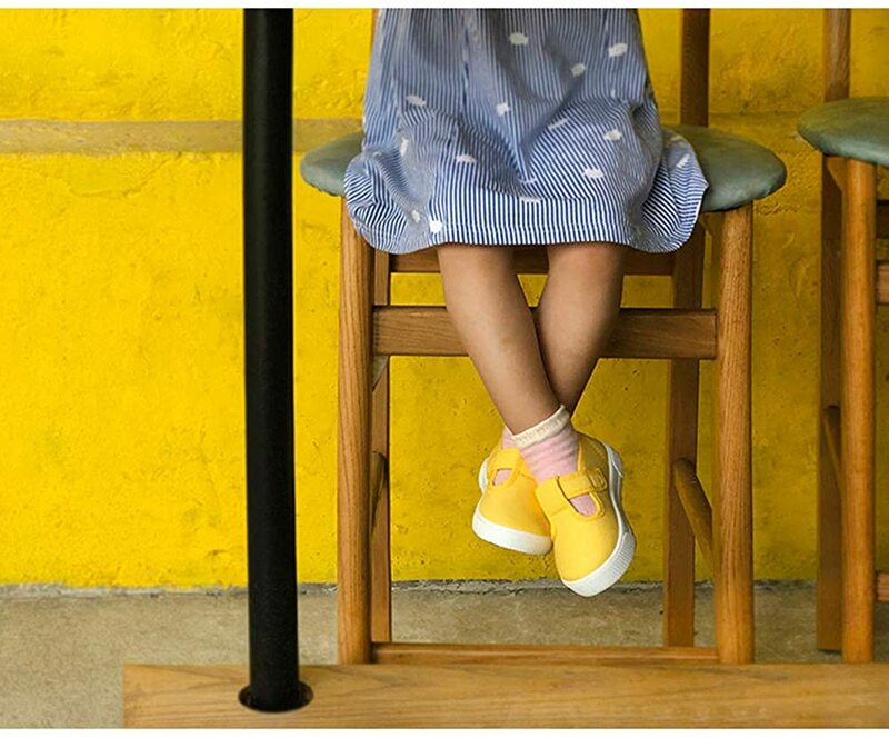 Muyguay طفل الفتيات حذاء قماش للأطفال الصغار الأطفال الموضة الجديدة ماري جين T-حزام أحذية رياضية كاجوال