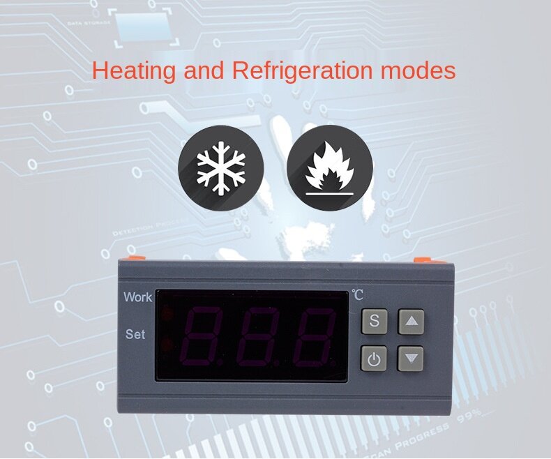 متحكم في درجة الحرارة ، يمكن استخدامها في التخزين البارد ، مزرعة تربية ، المنزل الذكي شاشة ديجيتال ترموستات 1210 واط