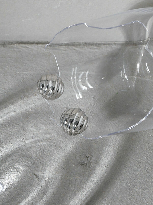 S'STEEL الكورية تصميم الحد الأدنى هندسية شريط مستدير 925 حلَق من الفضّة الاسترليني للنساء اكسسوارات مجوهرات بسيطة