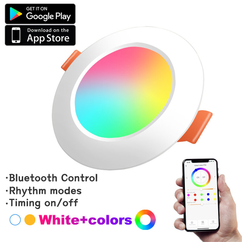 جديد LED النازل بلوتوث 7 واط بقعة LED المنزل الذكي RGB تغيير لمبة ضوء السقف 110 فولت 220 فولت الأضواء مصباح APP التحكم عن بعد