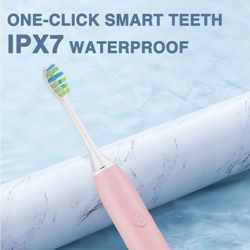 Boyakang بالموجات فوق الصوتية الاهتزاز فرشاة الأسنان الكهربائية الذكية توقيت IPX7 مقاوم للماء قابلة للشحن دوبونت شعيرات USB الشحن