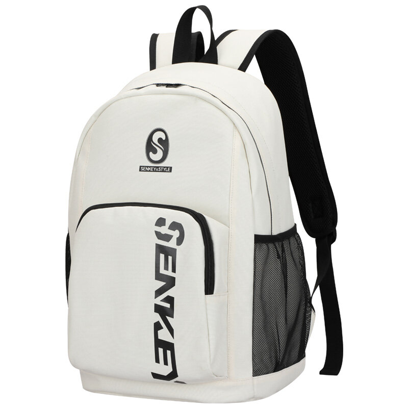 SenkeyStyle أوف وايت حقائب الظهر للرجال سعة كبيرة اليومية حقيبة سفر عادية الذكور الظهر مقاوم للماء حقيبة مدرسية الموضة