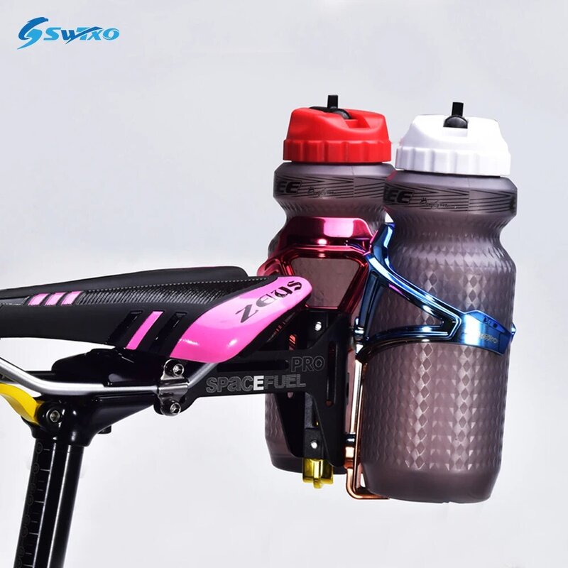 SWTXO دراجة مزدوجة حامل زجاجة ماء تمديد دراجة من سبيكة الألومنيوم السرج شرب كأس قفص محول للدراجة الطريق الجبلية