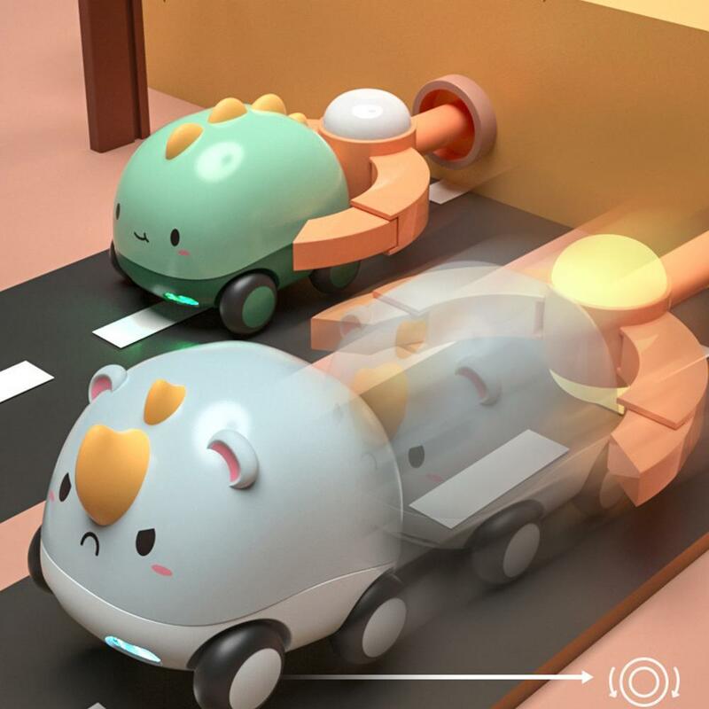الأطفال لطيف الحيوان الجمود لعبة سيارة للاهتمام سحب سيارة هدية للأطفال عيد ميلاد صوتية البصرية لعبة عيد الميلاد سيارة أفضل عودة Q5L7