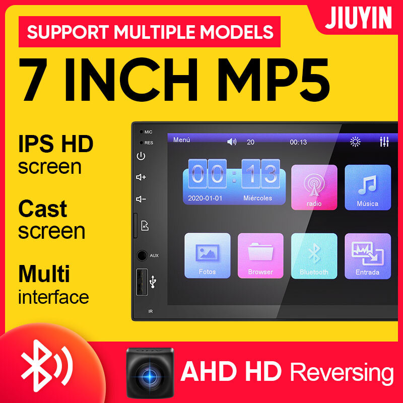 راديو سيارة HD 2 Din Carplay مزود بتقنية البلوتوث ونظام تشغيل أندرويد مزود بشاشة 7 بوصات تعمل باللمس مشغل MP5 مع منفذ USB ISO وحدة صوت