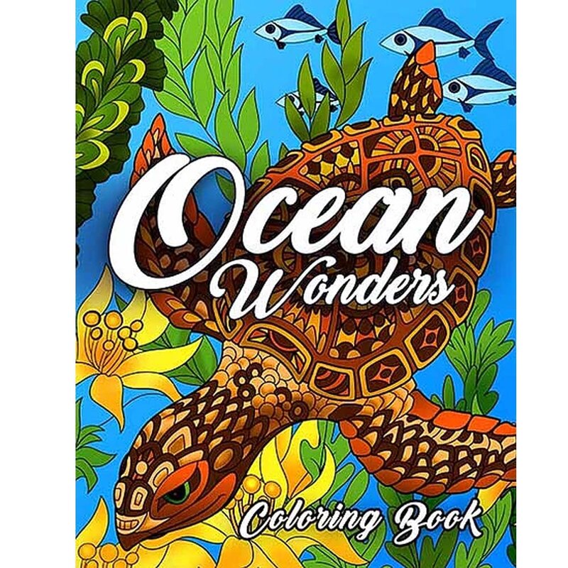 كتاب تلوين المحيط: يضم مشاهد المحيط الاسترخاء والأسماك الاستوائية والمخلوقات البحرية الجميلة 30 صفحة