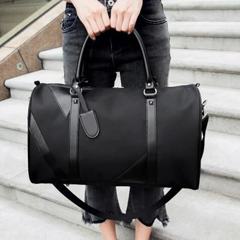 Outdoor Waterproof Women Men Solid Color Handbag Travel Storage Bag Fitness Luggage Duffle Pouch Sport Bag