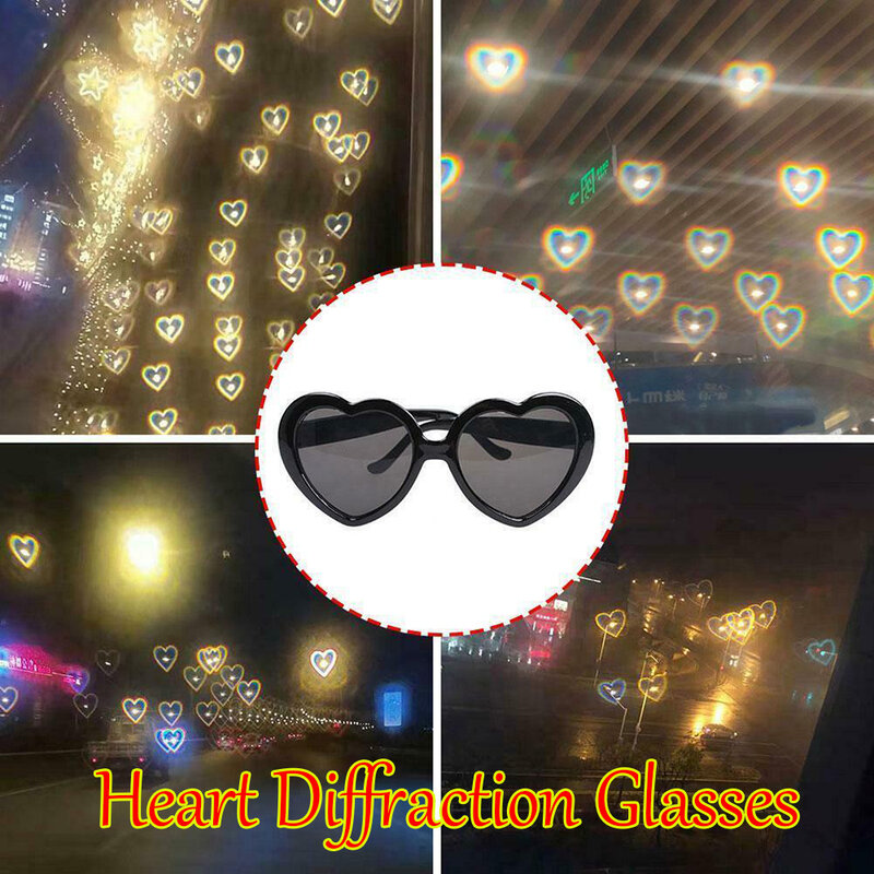 الحب على شكل قلب آثار نظارات مشاهدة أضواء تغيير إلى شكل قلب في الليل نظارات انعراج نظارات الموضة النساء
