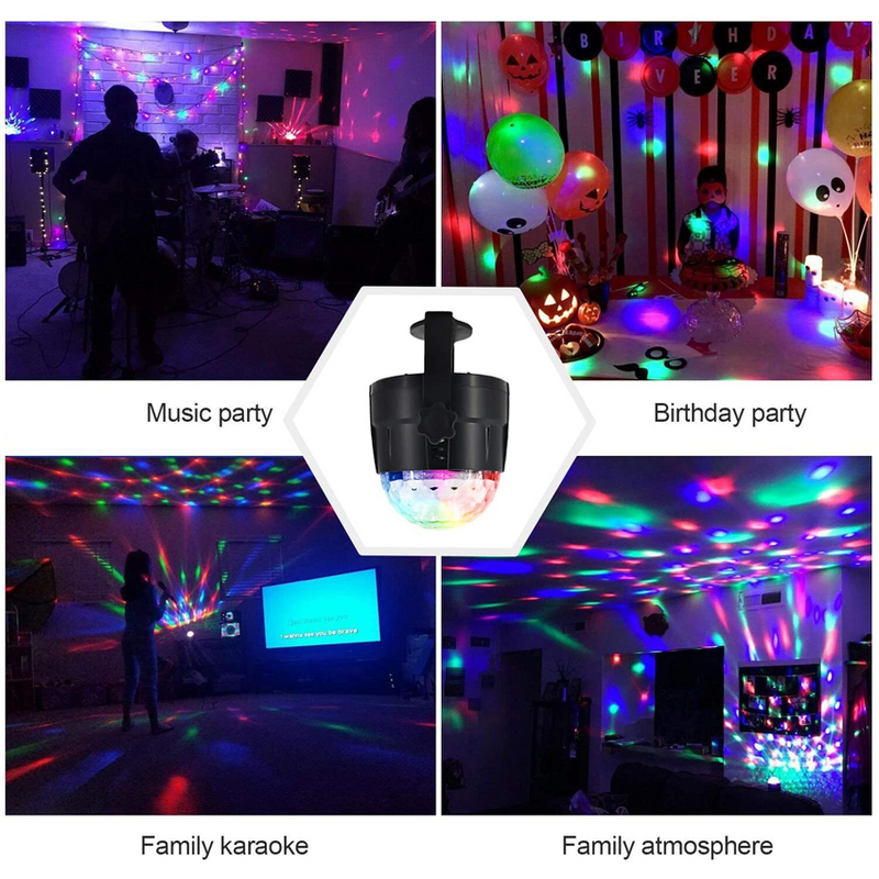 الصوت المنشط الدورية ديسكو الكرة DJ مصابيح حفلات LED RGB LED أضواء للمسرح عيد الميلاد الزفاف مصابيح حفلات الصوت