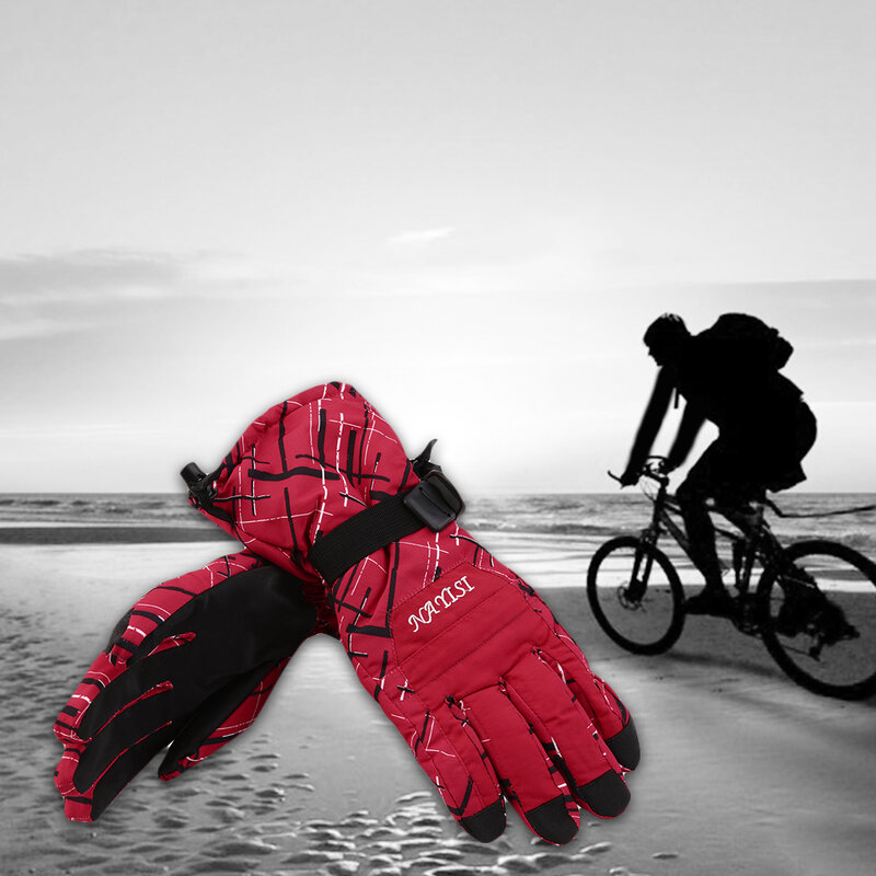 للجنسين شتاء دافئ ركوب دراجة نارية قفازات على الجليد مقاوم للماء يندبروف