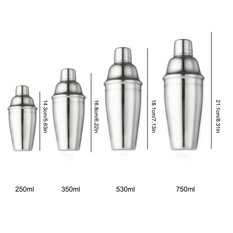 Cocktail Shaker Stainless Steel Martini Shaker Drink Shaker Bar Tools Accessories for Bartender Home Drink Party Use 550ML/750ML
