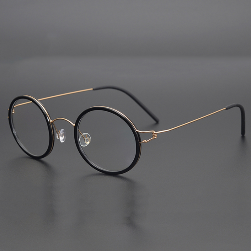 2022 جديد الدنمارك التيتانيوم النظارات الإطار الرجال النساء بدون مسامير النظارات خفيفة الرجعية مستديرة النظارات البصرية اليدوية مصمم #3