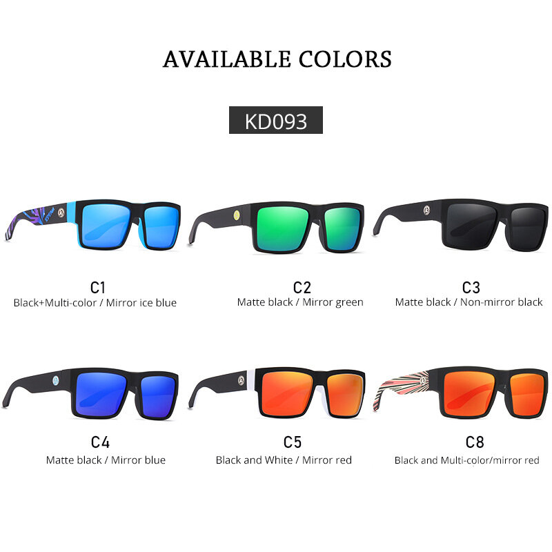 Kdeam-نظارات شمسية مستقطبة للرجال ، نظارات شمسية رياضية خارجية ، مقاومة للرياح ، Kd093