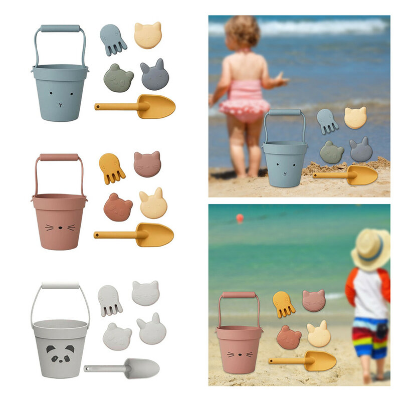 الأطفال سيليكون ألعاب للشاطئ 6 قطعة عدة طفل الصيف حفر أداة الرمل مع مجرفة ألعاب بالماء لعب لعبة للهواء الطلق مجموعة رمل للطفل