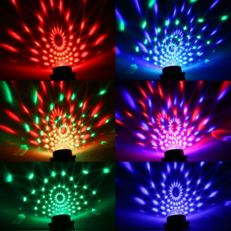 مصباح كرة سحري LED يعمل بالبطارية ، Usb ، RGB ، يعمل بالصوت ، إضاءة المسرح ، للكريسماس ، الزفاف ، KTV