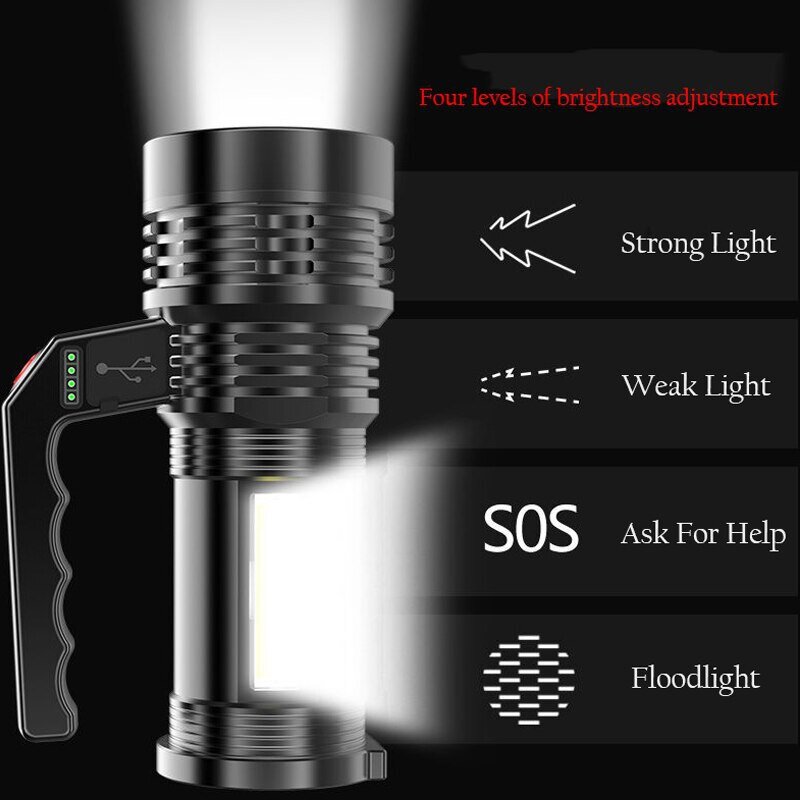 قوية مصباح ليد جيب المحمولة LED P500 الشعلة USB إضاءة بحث قابلة للشحن أضواء مقاومة للماء ل مصباح الصيد فانوس