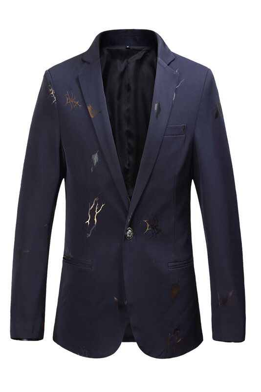 2021 Fashion Printed Suit Jacket Men's Slim-Fit Suit Jacket Business Casual Suit Host Dresses for Party Evening Gown Men's Plus