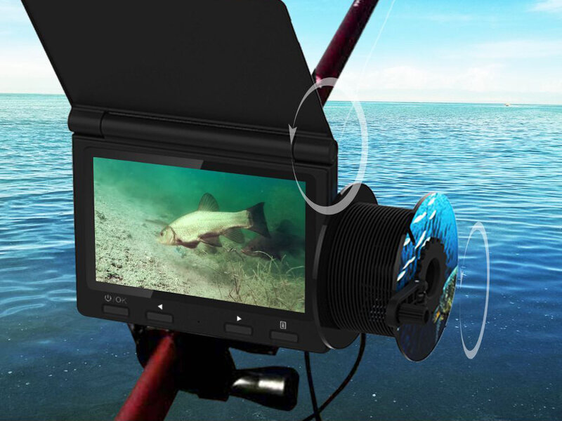 2022. جودة عالية 4.3 "لون Tft رصد تحت الماء الصيد كاميرا الجليد طقم أطباق طعام على شكل أسماك مكتشف كاميرا لاسلكية صدى أسلم