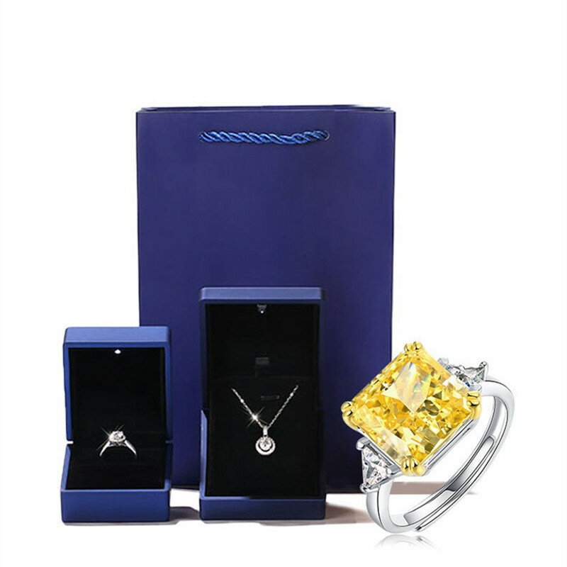قليد خاتم المرأة عالية الكربون الماس S925 خاتم فضة قابل للتعديل مشبك البنصر المرأة الفضة دعم حلقة هدية عيد