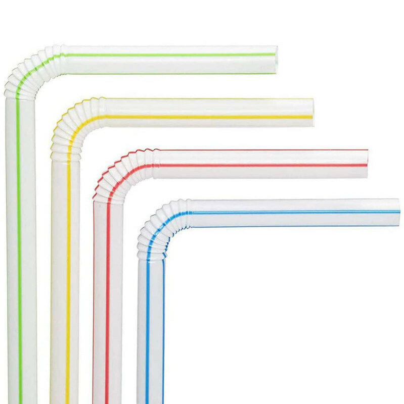 400 قطعة القابل للتصرف القش مرنة البلاستيك القش مخطط متعدد الألوان قوس قزح شفاطات للشرب الأطراف بار المشروبات محلات الإكسسوارات