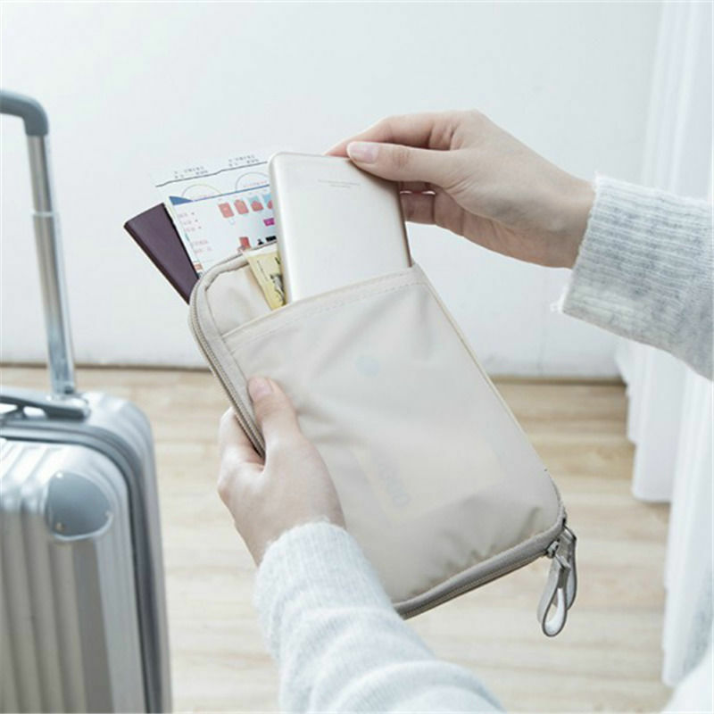 حافظة للبطاقات من Nylonc للرجال والنساء للسفر متعددة الوظائف حافظة جواز سفر مزودة بمجلد شهادة حقيبة محفظة متكاملة مضادة للمياه