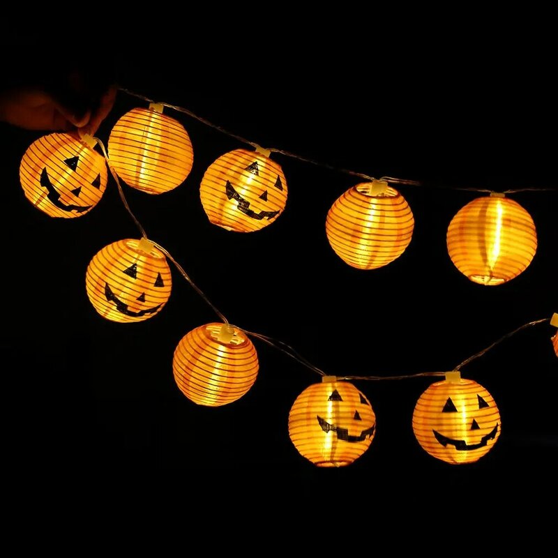 6 قطعة Led معلقة هالوين اليقطين فانوس ثلاثية الأبعاد String بها بنفسك سلسلة ضوء مصباح الدعائم في الهواء الطلق الأسرة الطرف الديكور