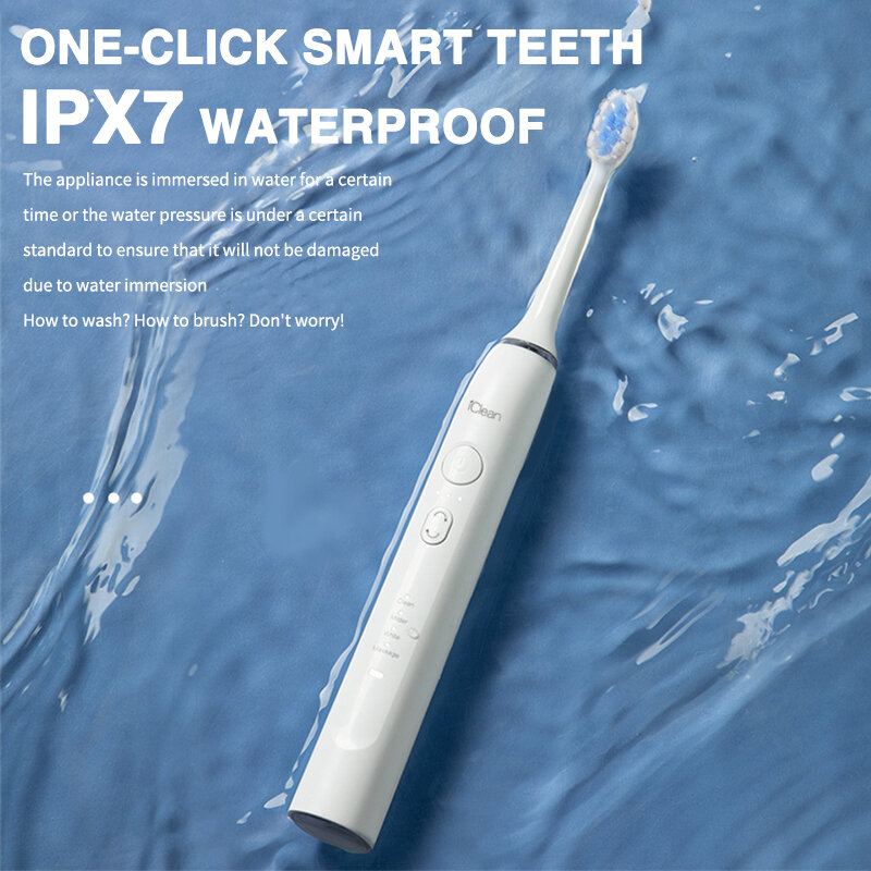 Boyakang فرشاة أسنان كهربائية بالموجات الصوتية 4 طرق التنظيف IPX7 مقاوم للماء دوبونت شعيرات الكبار الذكية توقيت شاحن يو اس بي