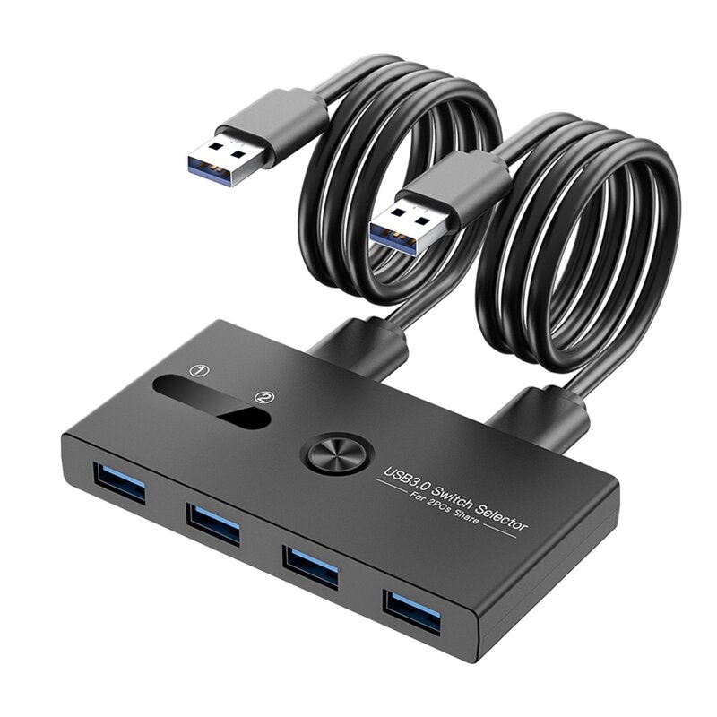USB 3.0 التبديل 2 في 4 خارج KVM محطة الإرساء تقاسم الطابعة جهاز رصد محول KVM محول
