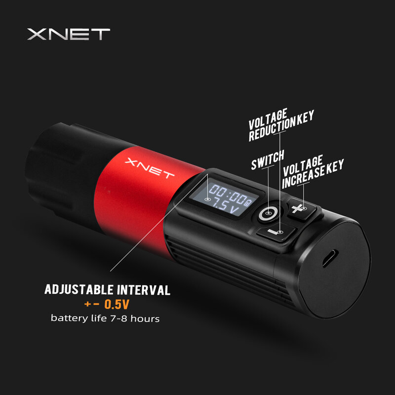 XNET النخبة برو اللاسلكية ماكينة رسم الوشم التجميلي Rotaty القلم قوي Coreless موتور LED عرض 2200mAh بطارية ليثيوم للجسم الفنان
