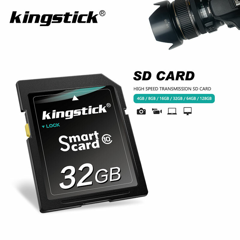 Kingstick-بطاقة ذاكرة SDHC/SDXC ، 8 جيجابايت/16 جيجابايت/32 جيجابايت/64 جيجابايت/128 جيجابايت ، الفئة 10 ، متوافق مع التحقق الرسمي