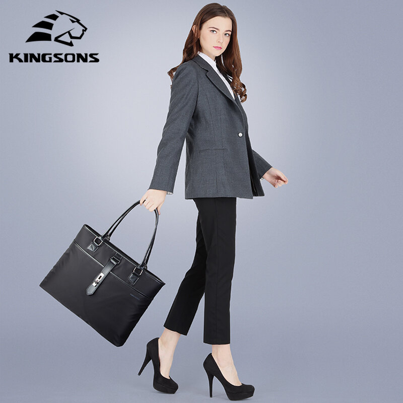 Kingson حقيبة يد للتسوق ديكور كبير المرأة حقيبة سوداء النايلون الفاخرة النساء حقائب الأعمال الإناث الاتجاه حقيبة كتف سيدة حقائب اليد