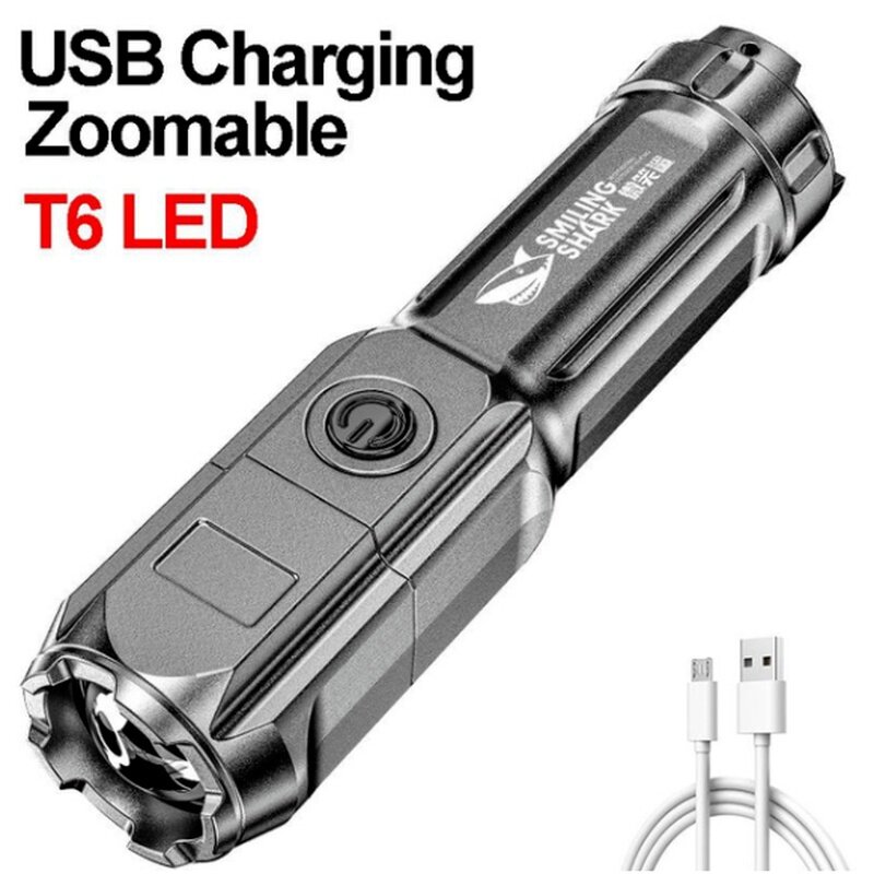 مصباح ليد جيب صغير السوبر مشرق زوومابلي USB قابلة للشحن T6 التكتيكية الشعلة للتخييم التنزه الصيد متعددة الوظائف الشعلة