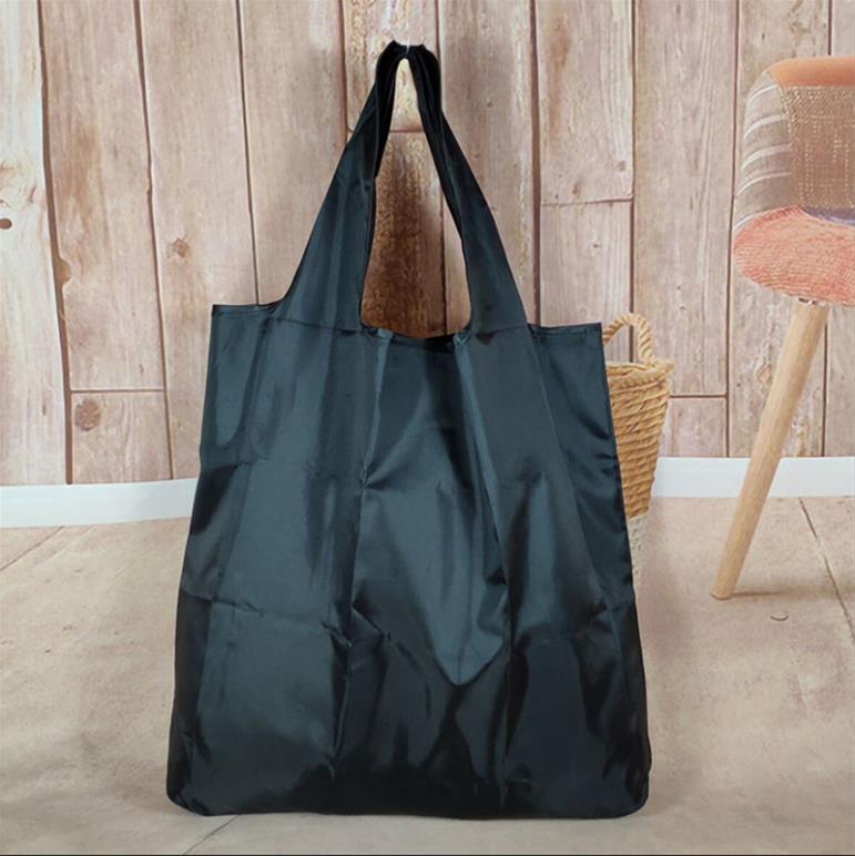 دائم أسود طوي حقيبة تسوق صديقة للبيئة سيدة طوي أكسفورد القماش قابلة لإعادة الاستخدام الفاكهة البقالة الحقيبة إعادة تدوير منظمة حقيبة