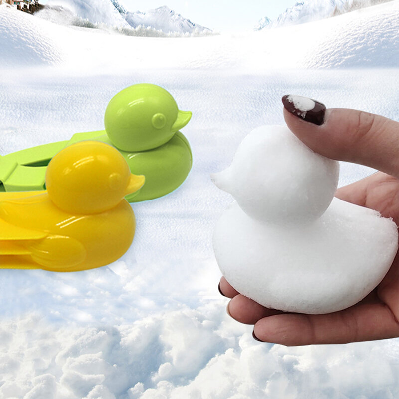 جميل بطة شكل كرة الثلج صانع كليب سلامة الأطفال في الهواء الطلق الشتاء الثلوج الكرة أدوات قولبة للأطفال كرة الثلج مكافحة متعة ألعاب رياضية