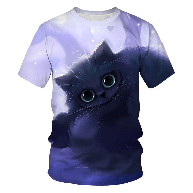 جديد لطيف القط تي شيرت المرأة عادية مضحك الكرتون قميص مطبوع Harajuku Kawaii موضة تي شيرت الصيف قصيرة الأكمام أفضل المحملات الإناث