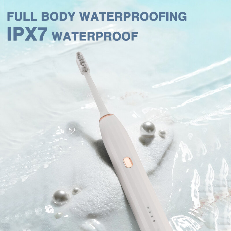 Boyakang فرشاة أسنان كهربائية بالموجات الصوتية 4 طرق التنظيف IPX7 مقاوم للماء شاحن يو اس بي دوبونت شعيرات الكبار