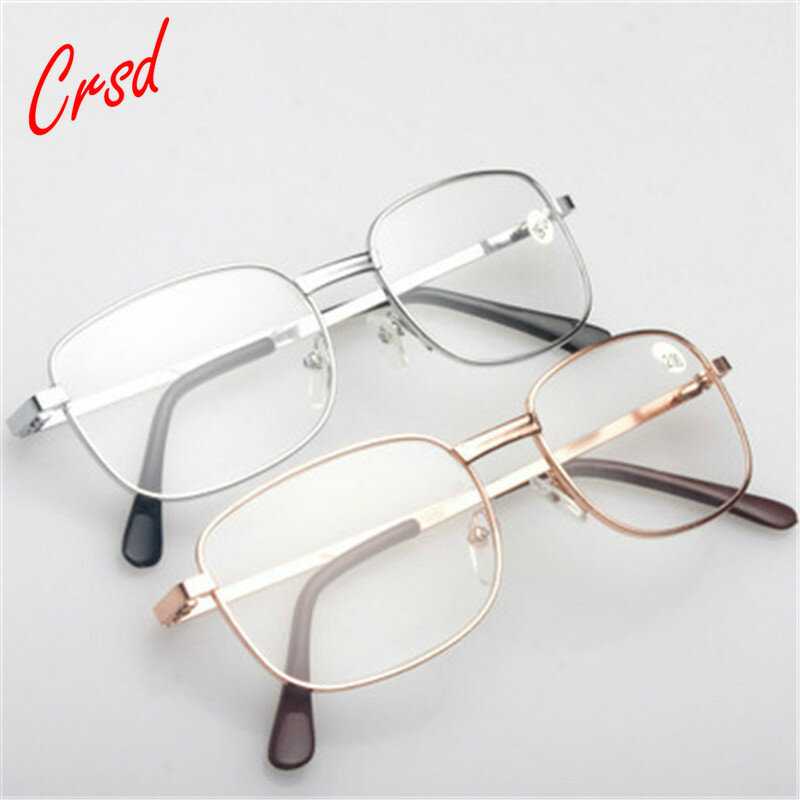 CRSD-نظارات قراءة معدنية كاملة الإطار للرجال والنساء ، نظارات قراءة عالمية لكبار السن من 2020 إلى 1.0 ، 4.0