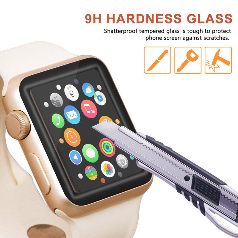 2 حزمة templered الزجاج ل apple watch 44 مللي متر iwatch سلسلة 5 4 3 2 1 جميع إصدارات حماية 100% الشاشة 42 مللي متر 40 مللي متر 38 مللي متر جميع حجم