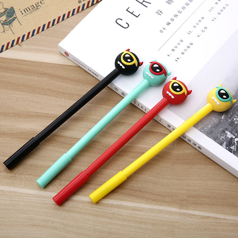 أقلام جل سوداء إبداعية للطلاب ، أدوات مكتبية ، قلم توقيع ، عين واحدة ، للطلاب ، في كوريا الجنوبية ، مجموعة من 50 قطعة