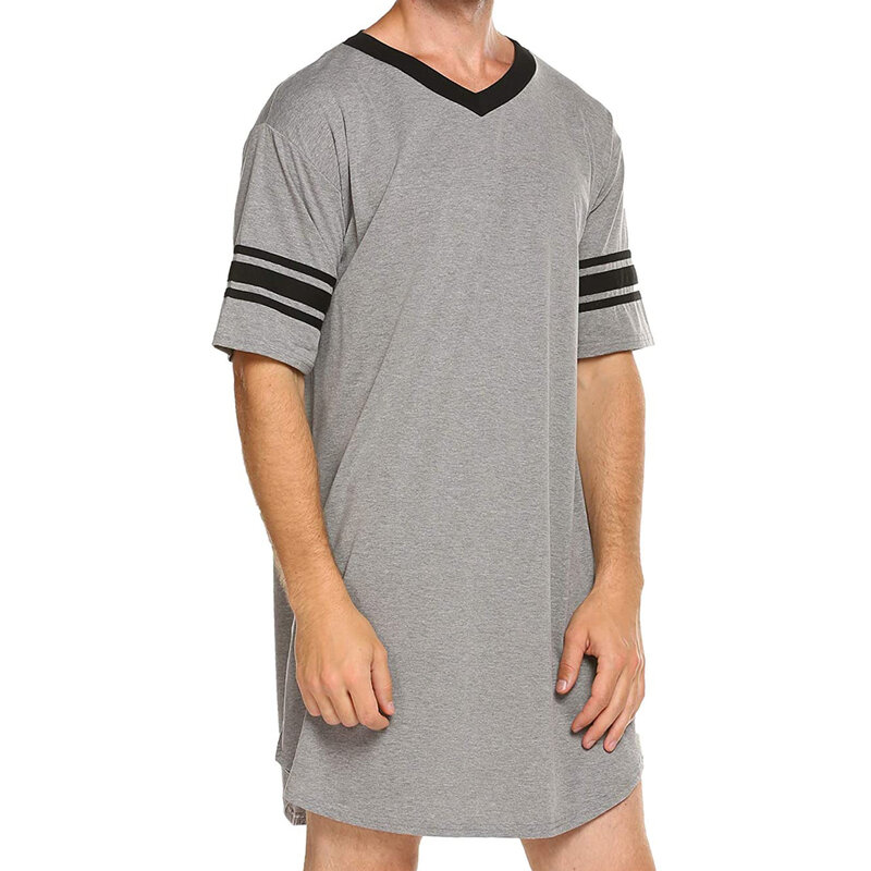 طويل نمط بيجامة مجموعة للذكور حجم كبير Homewear الترفيه قصيرة الأكمام قميص مرونة عالية الجودة ملابس خاصة غير رسمية ملابس الرجال