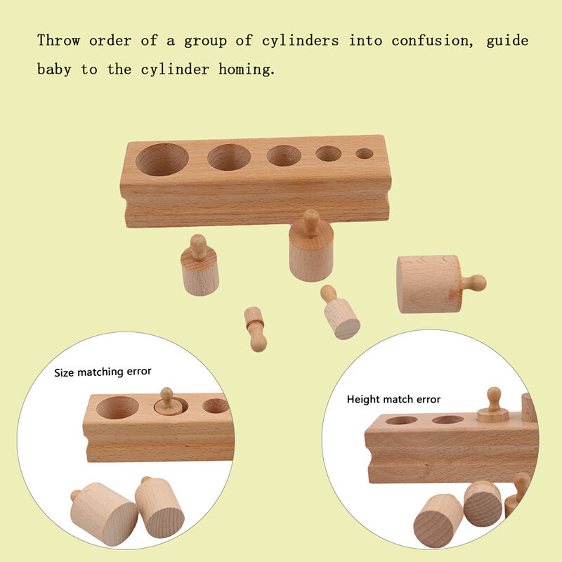 مونتيسوري ألعاب خشبية تعليمية للأطفال اسطوانة المقبس كتل لعبة طفل تطوير الممارسة والحواس جديد