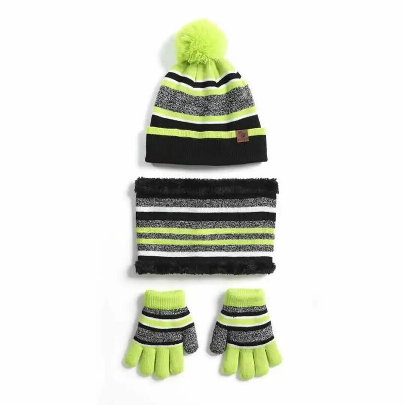 الشتاء الأطفال محبوك hatscarffluffyسميكة glovesthree-قطعة محبوك الملحقات مجموعة للطفل ، رقيق ، دافئ و windproof