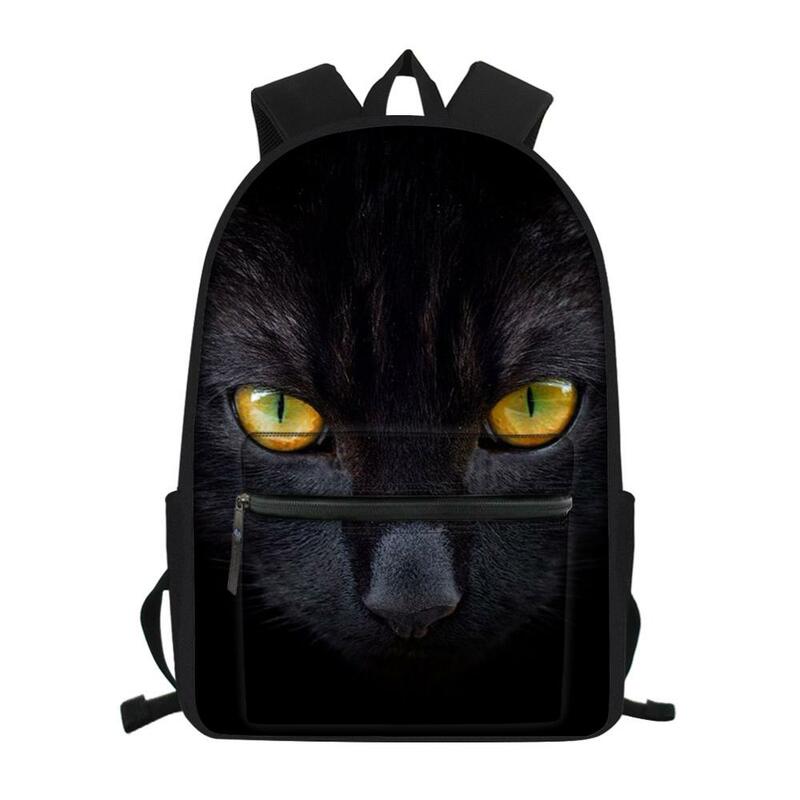 موضة الأطفال حقيبة من القماش الأسود القطط نمط بنات مدرسة كتاب حقائب نسائية متعددة الوظائف حقيبة ظهر للسفر