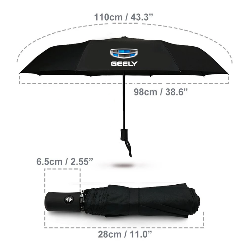 لجيلي سيارة التصميم التلقائي بالكامل مظلة قابلة للطي مظلة بطبقة مزدوجة يندبروف التلقائي ظلة