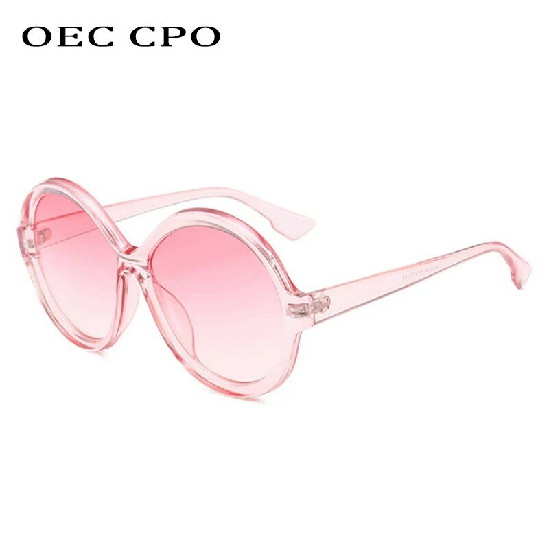 OEC CPO إطار كبير النظارات الشمسية النساء المتضخم مستديرة نظارات شمسية الرجال العلامة التجارية مصمم خمر التدرج ظلال نظارات UV400 O29
